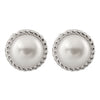 Braided Silver Pearl Stud Earrigs