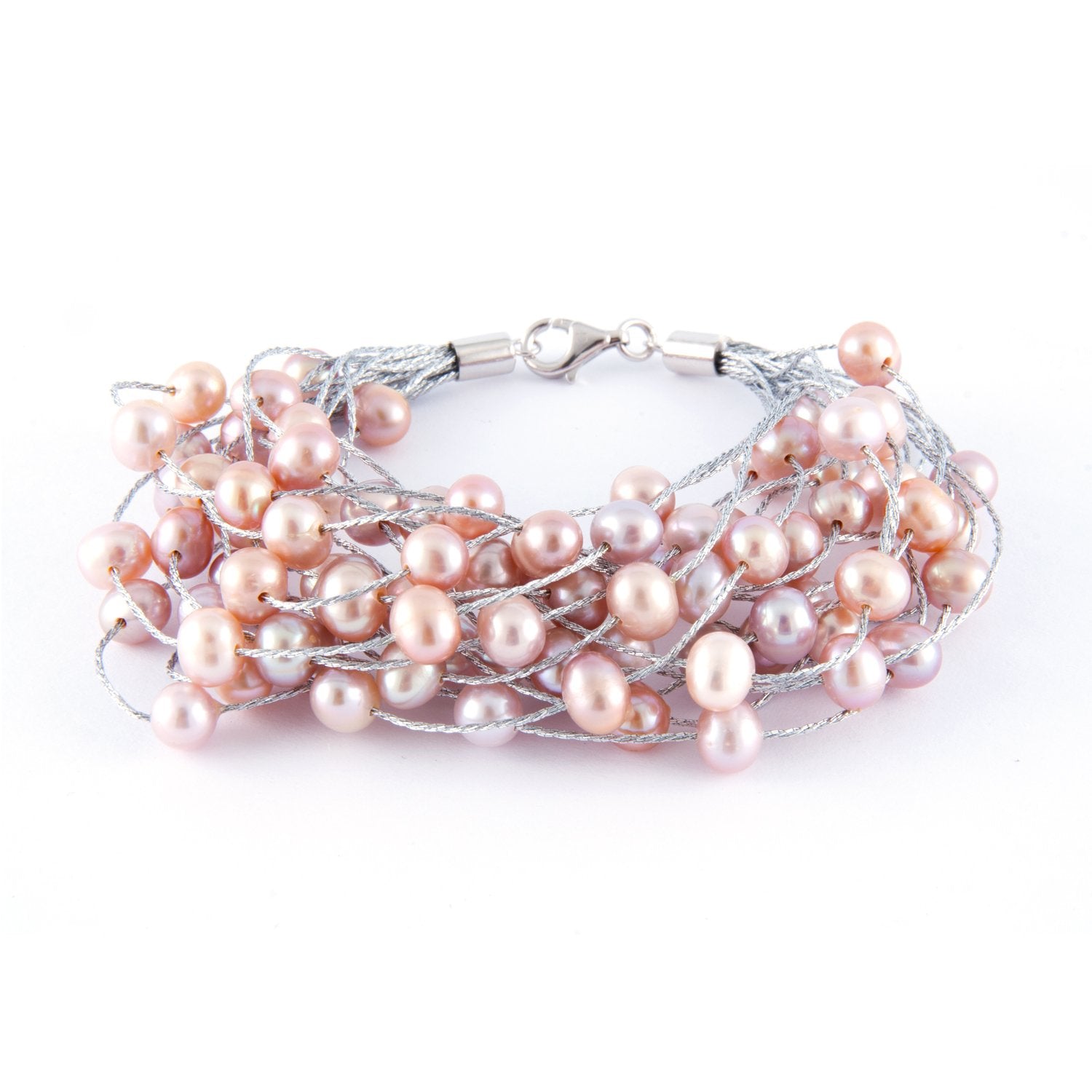 Braided Multi Strand Fancy Pearl Bracelet