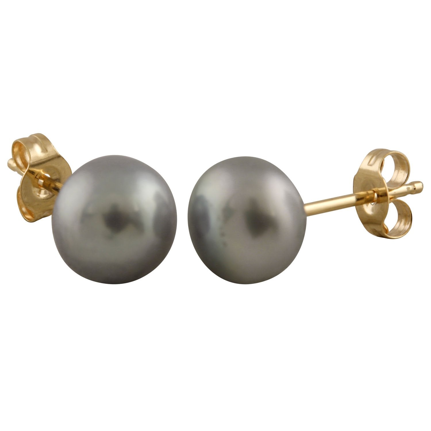 Lustuous 6mm Gray Pearl Stud Earrings