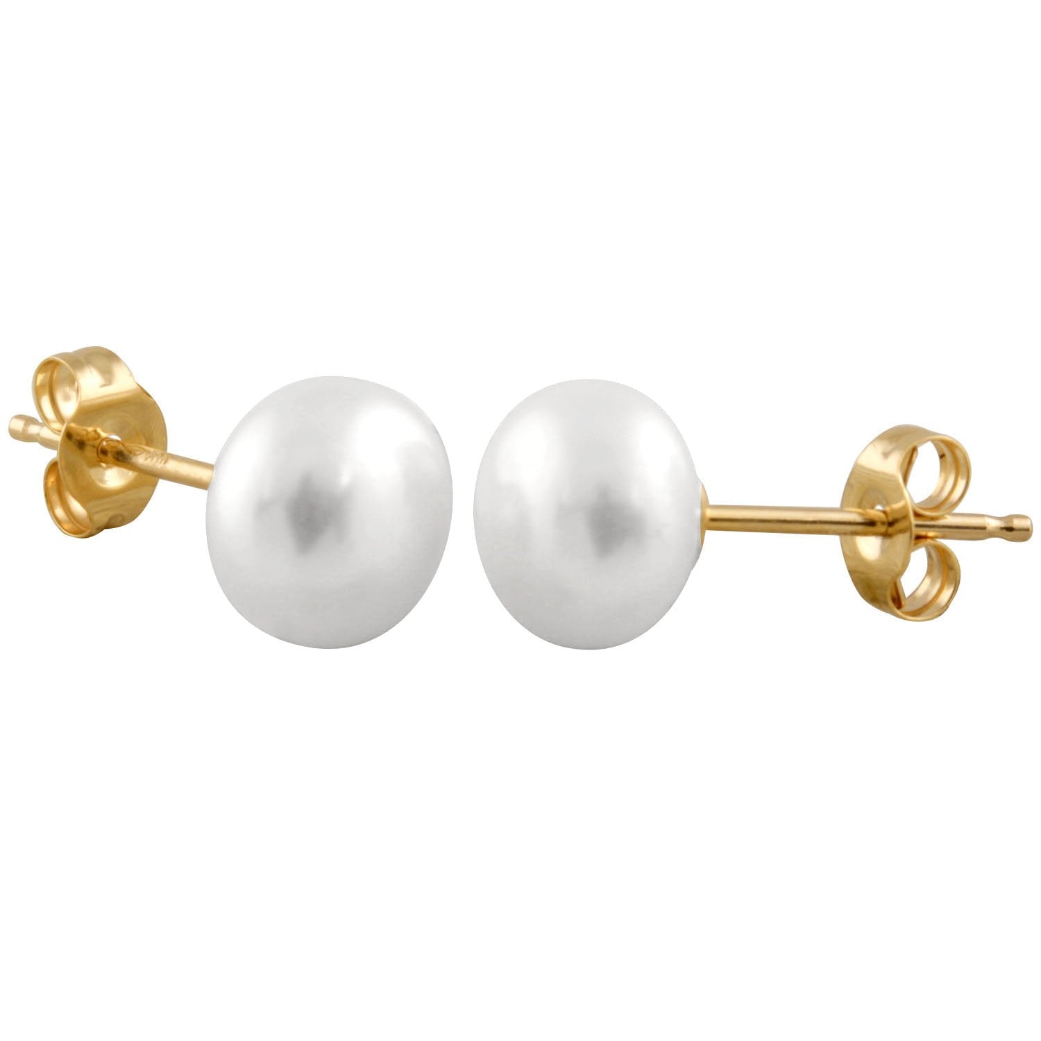 Lustuous 6mm White Pearl Stud Earrings