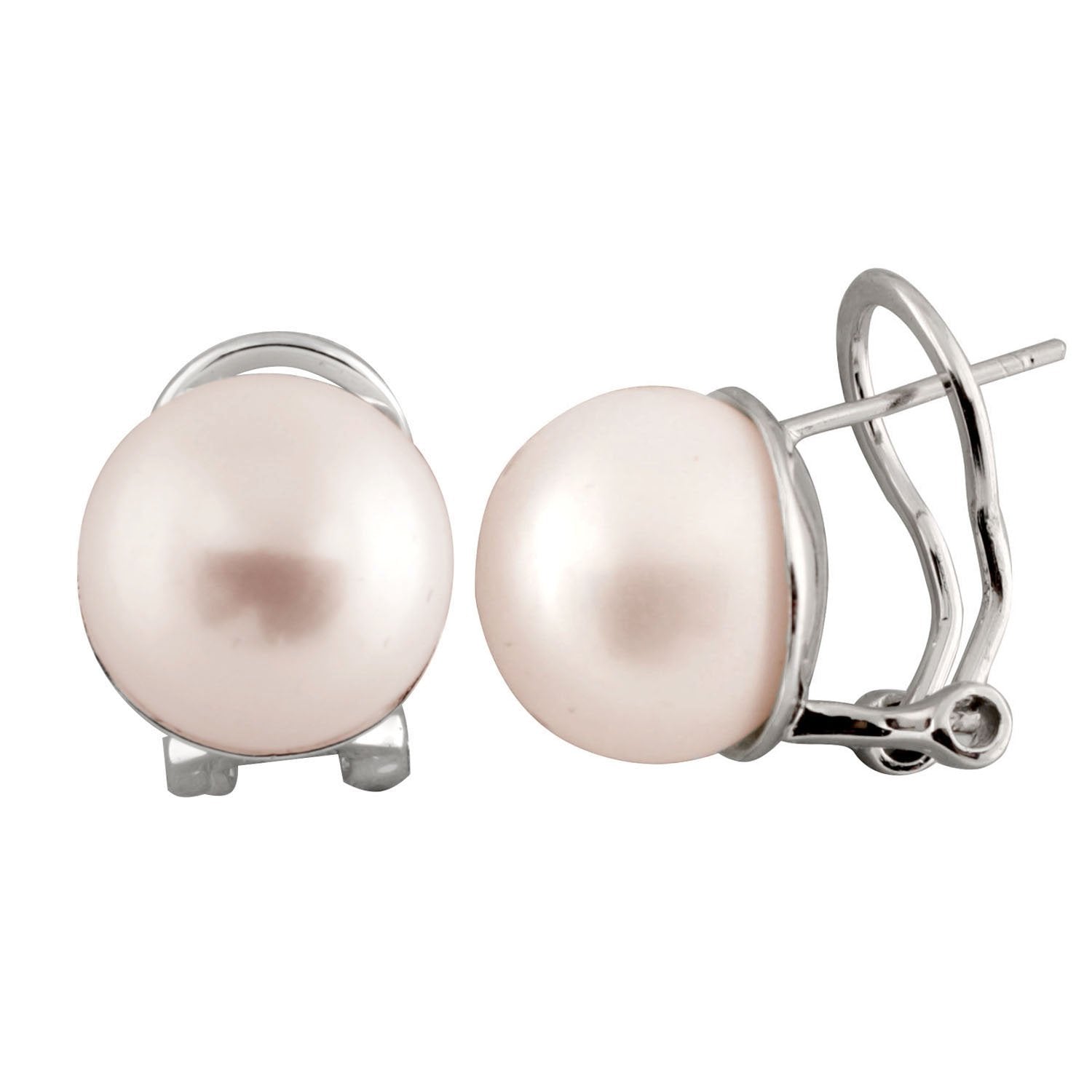 Omega Clip 12mm Pearl Studs