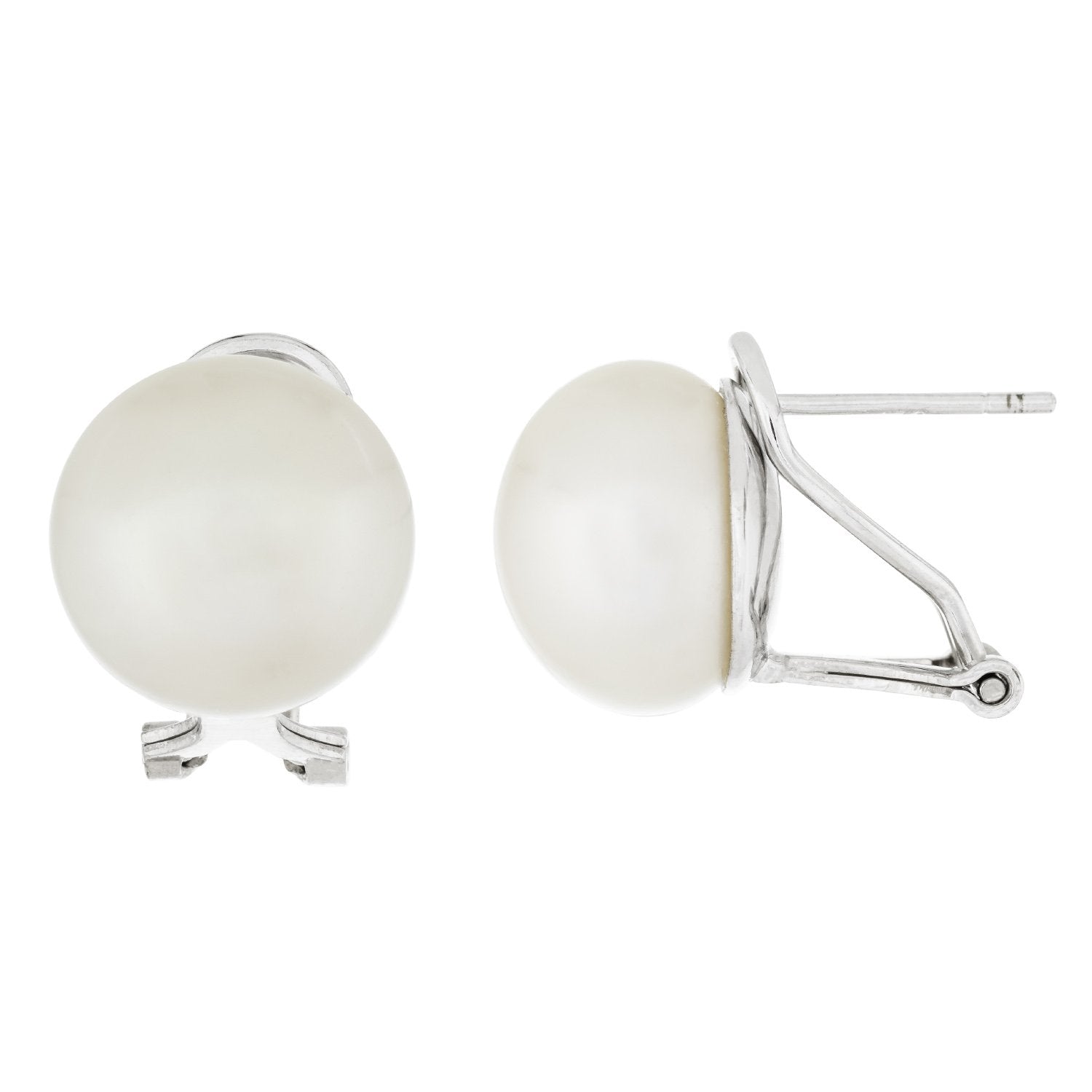 Omega Clip 12mm Pearl Studs