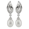 Dangling Silver Freshwater Pearl Earrings