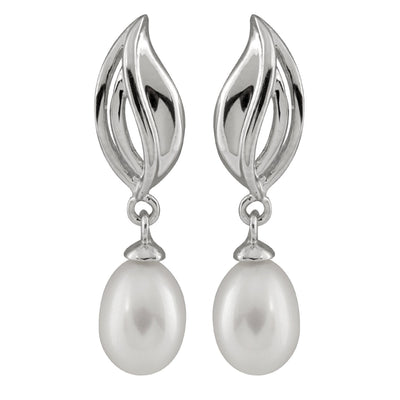 Dangling Silver Freshwater Pearl Earrings