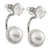 Multiwear dangling pearl and CZ Earrings