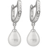Huggie Pearl Earrings in Sterling Silver
