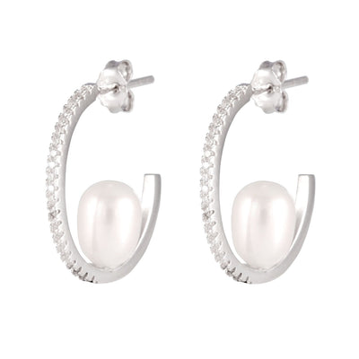 Fancy CZ Pearl Earrings