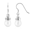 Dangling Silver Pearl Earrings