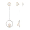 Dangling Double Pearl Earrings