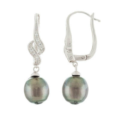 Lustruous Tahitian Pearl Leverback Earrings