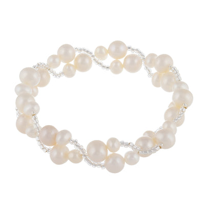 Fancy Braided Freshwater Pearl Bracelet