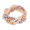 Bright 6 Row Braided Freshwater Pearl Bracelet