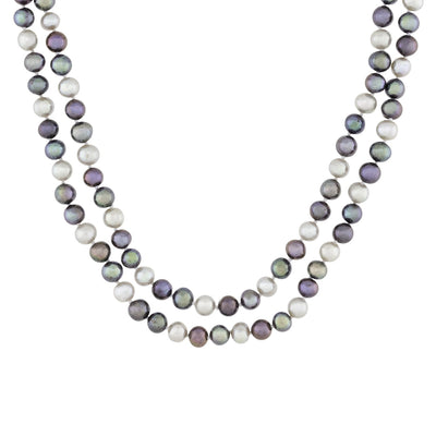 Dark Multicolored 64" Freshwater Pearl Necklace