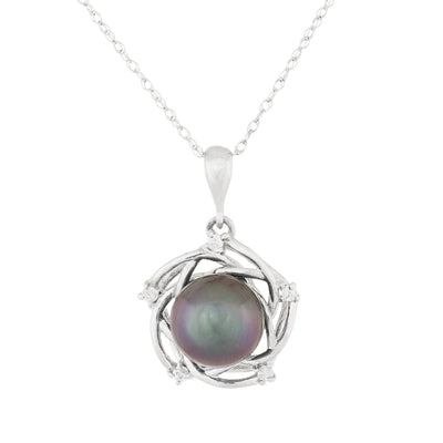 Fancy Diamond Pearl Pendant