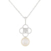 Fancy Diamond Accented Pearl Pendant