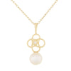 Fancy Diamond Accented Pearl Pendant