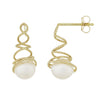 Beautiful Ribbed Gold Pearl Earrings