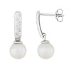 Fancy Diamond Pave Diamond Pearl Earrings