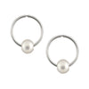 14mm Gold Sleeper Freshwater Pearl Earrings