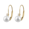 Diamond Accented 14k Akoya Pearl Leverbacks