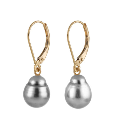 Tahitian Pearl Leverback Earrings