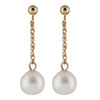 Gold Dangling Freshwater Pearl Earrings