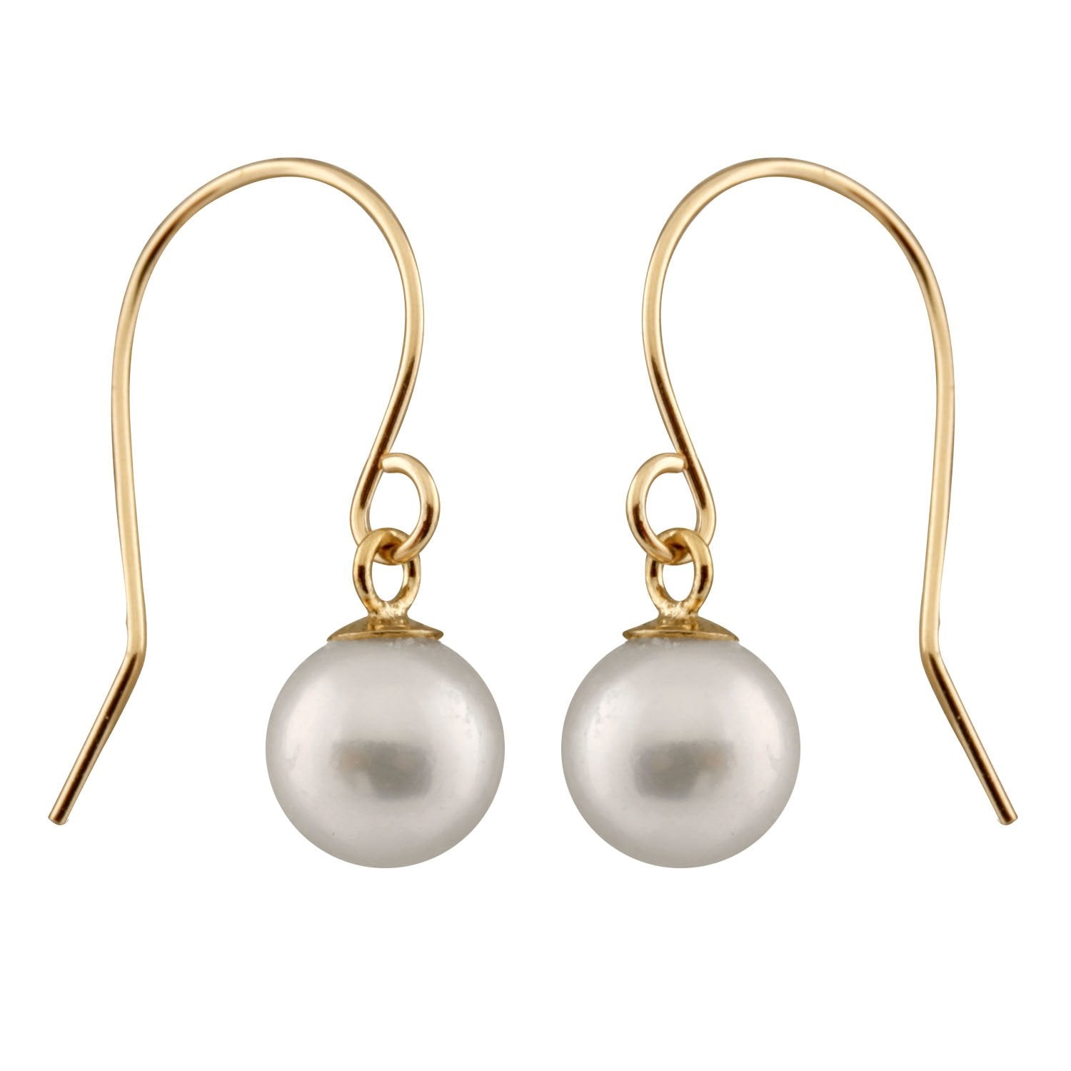 14k Gold Beautiful Hook Pearl Dangling Earrings