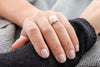 White Pearl Semi Eternity Ring