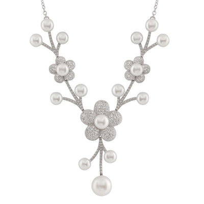 Masterpiece Cubic & Pearl Pendant Necklace