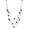 Dangling Triple Bib Pearl Chain Necklace