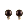 Natural Diamond Accented Freshwater Pearl Studs