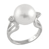 Cubic Accented White Pearl Ring