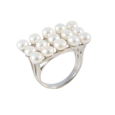 Multi Pearl White Ring