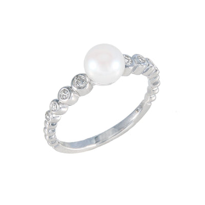 Bezel Cubic Semi Eternity Ring