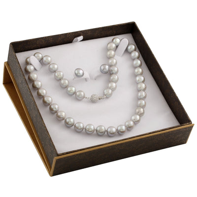 Magnificent 2 Piece Gray Freshwater Pearl Set