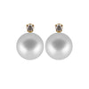Diamond Accented Akoya Pearl Studs