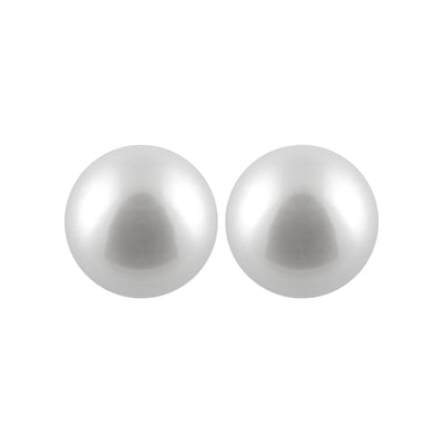 Round White Akoya Pearl Stud Earrings